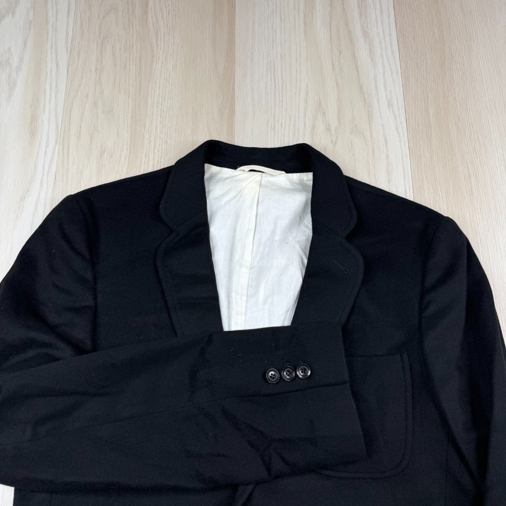 Patrik Ervell Mens Black Business Two Button Single Breasted Suit Blazer Size 40